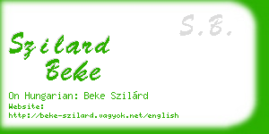 szilard beke business card